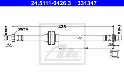 ATE 24.5111-0426.3 тормозной шланг на RENAULT MEGANE III Наклонная задняя часть (BZ0_)