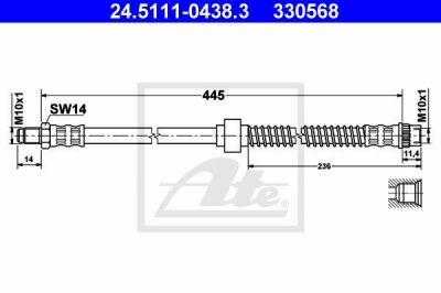 ATE 24.5111-0438.3 тормозной шланг на PEUGEOT PARTNER фургон (5)