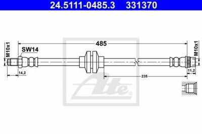ATE 24.5111-0485.3 тормозной шланг на RENAULT KANGOO Express (FW0/1_)