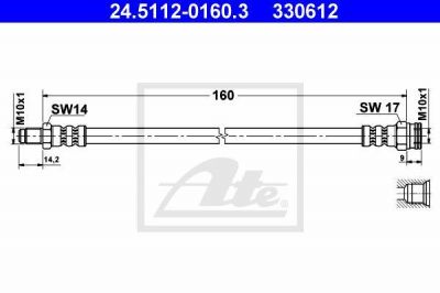 ATE 24.5112-0160.3 тормозной шланг на ALFA ROMEO 155 (167)