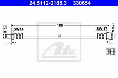 ATE 24.5112-0185.3 тормозной шланг на FIAT PANDA Van (141_)