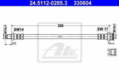 ATE 24.5112-0285.3 тормозной шланг на FIAT DUCATO Panorama (280)