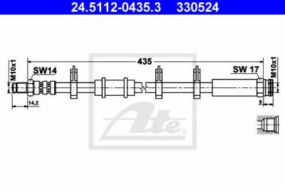 ATE 24.5112-0435.3 тормозной шланг на FIAT DUCATO Panorama (280)