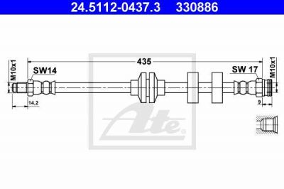 ATE 24.5112-0437.3 тормозной шланг на ALFA ROMEO 156 (932)