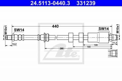 ATE 24.5113-0440.3 тормозной шланг на 3 купе (E92)