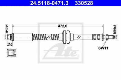 ATE 24.5118-0471.3 тормозной шланг на PEUGEOT EXPERT фургон (222)