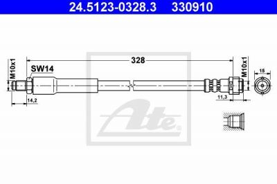 ATE 24.5123-0328.3 тормозной шланг на MERCEDES-BENZ VITO автобус (W639)