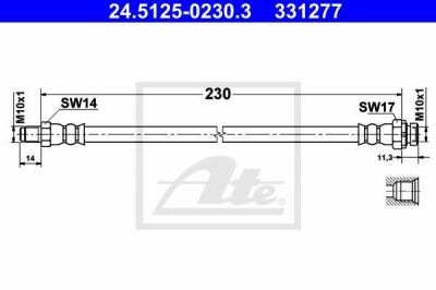 ATE 24.5125-0230.3 тормозной шланг на 3 (E90)
