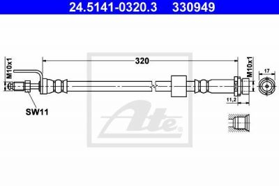 ATE 24.5141-0320.3 тормозной шланг на FORD TRANSIT фургон