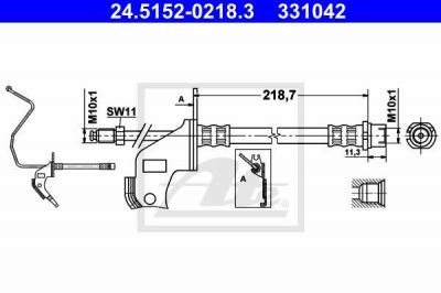 ATE 24.5152-0218.3 тормозной шланг на OPEL ASTRA H (L48)