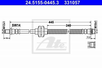 ATE 24.5155-0445.3 тормозной шланг на RENAULT MEGANE II седан (LM0/1_)