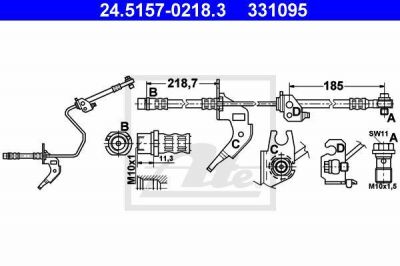 ATE 24.5157-0218.3 тормозной шланг на OPEL ASTRA H (L48)