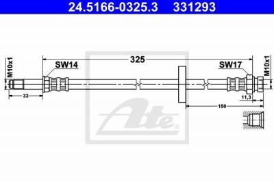 ATE 24.5166-0325.3 тормозной шланг на SKODA FELICIA II (6U1)