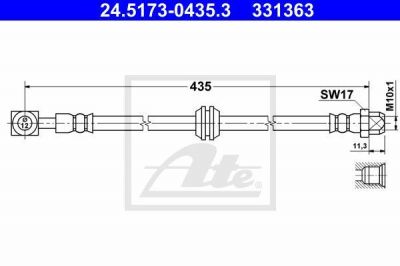 ATE 24.5173-0435.3 тормозной шланг на MINI MINI (R50, R53)