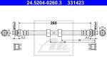 ATE 24.5204-0260.3 тормозной шланг на FORD FIESTA VI