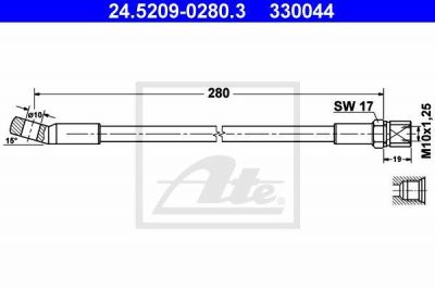 ATE 24.5209-0280.3 тормозной шланг на FIAT 128 купе (128_)