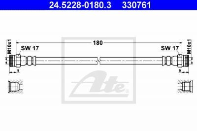 ATE 24.5228-0180.3 тормозной шланг на SKODA FELICIA II (6U1)