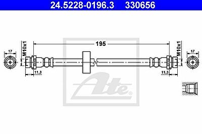 ATE 24.5228-0196.3 тормозной шланг на FORD FOCUS (DAW, DBW)