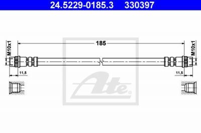 ATE 24.5229-0185.3 тормозной шланг на RENAULT MEGANE II (BM0/1_, CM0/1_)