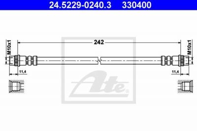 ATE 24.5229-0240.3 тормозной шланг на PEUGEOT 206 SW (2E/K)