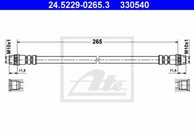 ATE 24.5229-0265.3 тормозной шланг на RENAULT CLIO I (B/C57_, 5/357_)