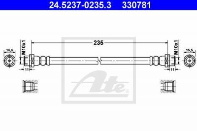 ATE 24.5237-0235.3 тормозной шланг на VW LT 28-46 II c бортовой платформой/ходовая часть (2DC, 2DF, 2