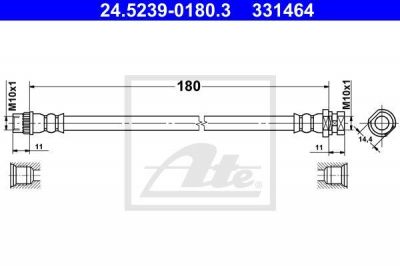 ATE 24.5239-0180.3 тормозной шланг на RENAULT KANGOO Express (FW0/1_)
