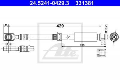 ATE 24.5241-0429.3 тормозной шланг на OPEL ASTRA H (L48)
