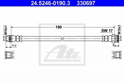 ATE 24.5246-0190.3 тормозной шланг на PEUGEOT 308 (4A_, 4C_)