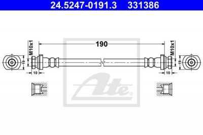 ATE 24.5247-0191.3 тормозной шланг на NISSAN X-TRAIL (T31)