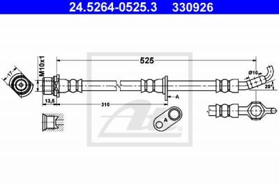 ATE 24.5264-0525.3 тормозной шланг на TOYOTA CARINA E седан (_T19_)