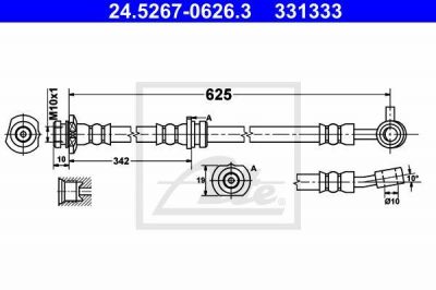 ATE 24.5267-0626.3 тормозной шланг на RENAULT KOLEOS (HY_)