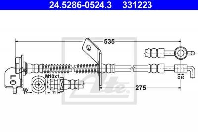 ATE 24.5286-0524.3 тормозной шланг на KIA CEE'D SW (ED)
