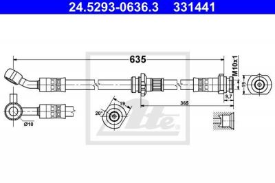 ATE 24.5293-0636.3 тормозной шланг на NISSAN JUKE (F15)