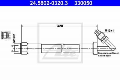 ATE 24.5802-0320.3 шланг сцепления на 3 (E30)