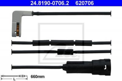 ATE 24.8190-0706.2 сигнализатор, износ тормозных колодок на OPEL OMEGA A (16_, 17_, 19_)