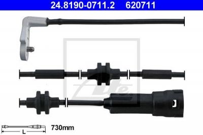 ATE 24.8190-0711.2 Датчик износа пер.колодок OPEL OMEGA B 2.0-3.2L 735 мм