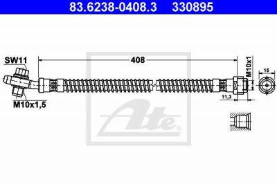 ATE 83-6238-0408-3 Торм.шланг зад.[408mm]