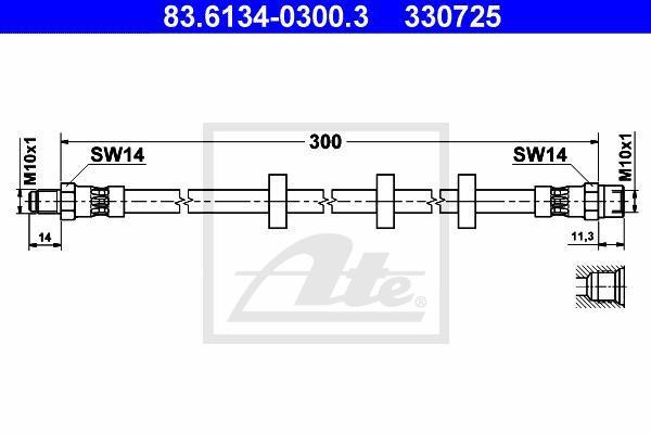 ATE 83.6134-0300.3 тормозной шланг на VOLVO 960 Kombi (965)