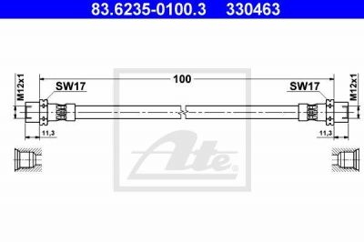 ATE 83.6235-0100.3 тормозной шланг на 5 Touring (E39)