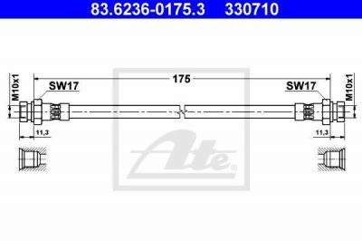 ATE 83.6236-0175.3 тормозной шланг на SKODA FELICIA II (6U1)