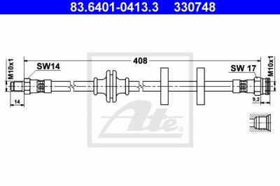 ATE 83.6401-0413.3 тормозной шланг на FIAT MAREA Weekend (185)