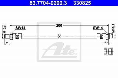 ATE 83.7704-0200.3 тормозной шланг на 3 (E21)