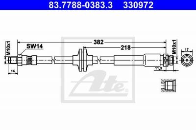 ATE 83.7788-0383.3 тормозной шланг на MAZDA 3 седан (BL)