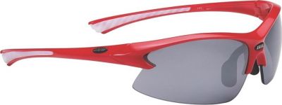 Очки солнцезащитные BBB Impulse PC Smoke flash mirror lens white tips red (BSG-38)