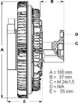BERU Вискомуфта вентилятора радиатора E36/E46/E39/E53(X5) 2,0-3,0L 90-> (3отв./160mm) (11527505302, LK011)