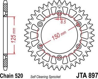 BIKE ALERT Звезда цепного привода (JTA 897 51)