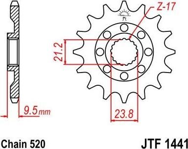 BIKE ALERT Звезда цепного привода (JTF 1441 13SC)