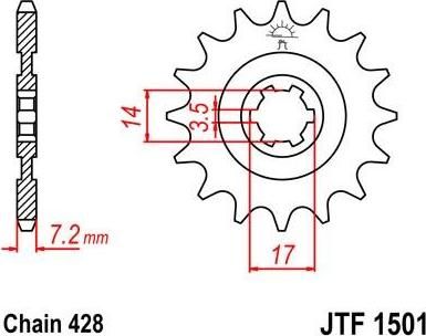 BIKE ALERT Звезда цепного привода (JTF 1501 13)