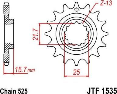 BIKE ALERT Звезда цепного привода (JTF 1535 15)